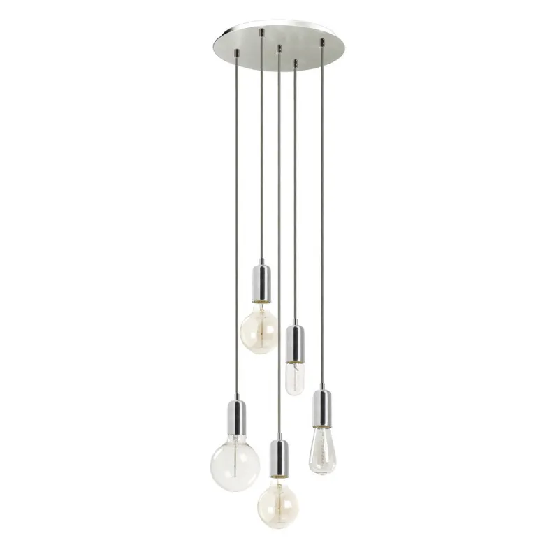 Suspension A TU ESTILO IP20 5xE27 60W crom - Pas cher