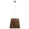Pendant  FIMET IP20 E27 60W 60cms Fibre naturelle marron - Pas cher