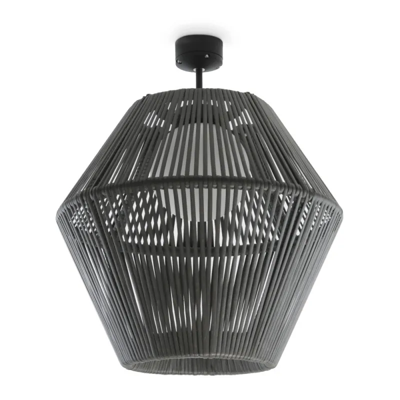 Pendant  IP55 E27  LED Ø56cm- separ. H.15cm Ratán Grafito - Pas cher