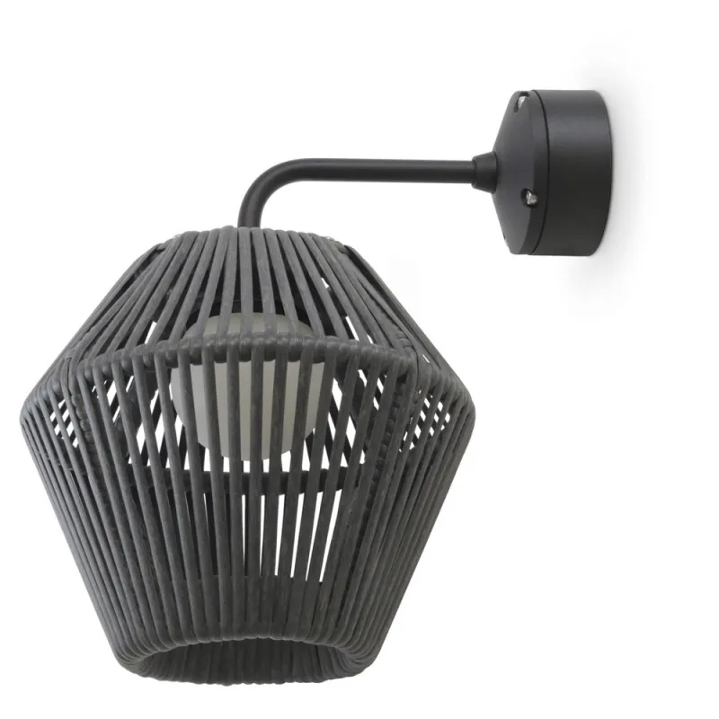 Appliquer NELL IP65   LED 6W  3000K  Ø25cm-    Ratán Grafito - Pas ...