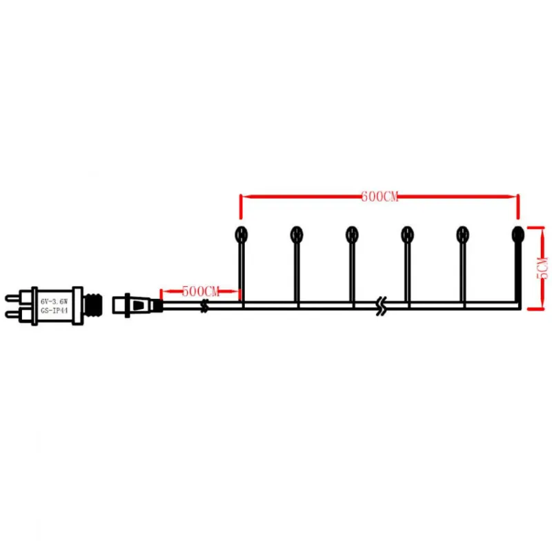Guirlande 5m lumineuse led 220v ip44 décoration 3000k