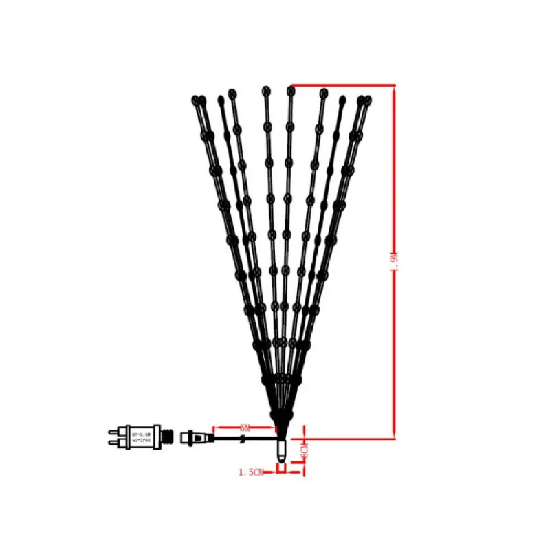 Guirlande 2m lumineuse led ip44 décoration 3000k