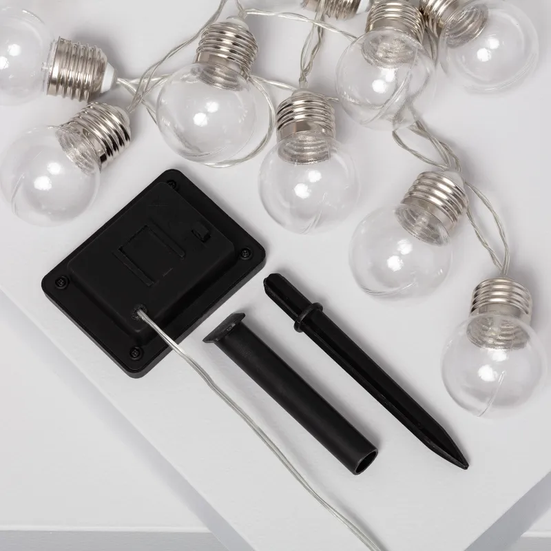 Guirlande solaire 2m lumineuse led décoration blanc chaud 3000k