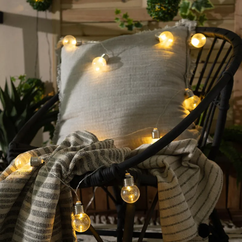 Guirlande solaire 2m lumineuse led décoration blanc chaud 3000k