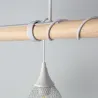 Suspension blanche et bois 4 grilles vintage lustre plafonnier culot ampoule e27