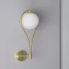 Applique murale boule blanche culot g9 métal doré