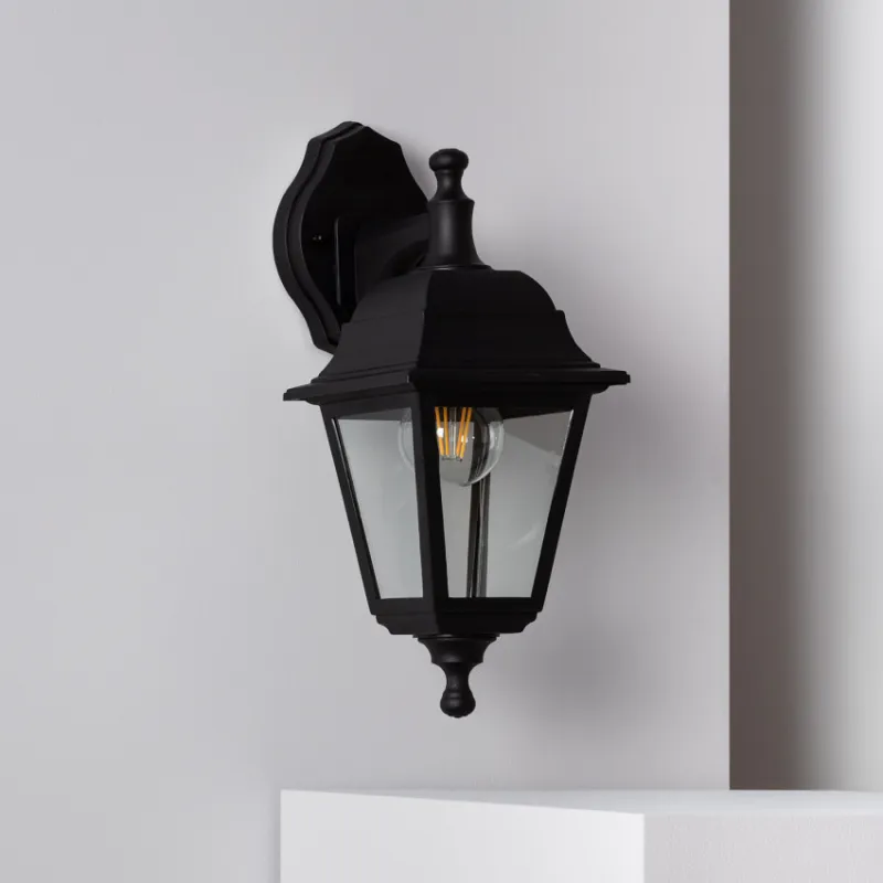 applique-noire-exterieur-culot-e27-ip44220v-lanterne-tete-en-bas