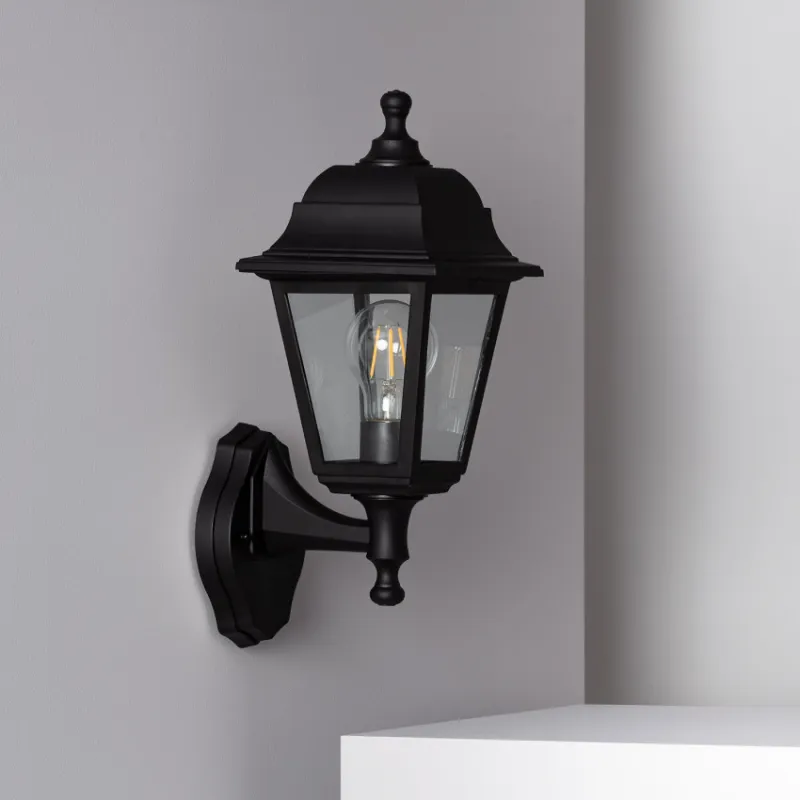 applique-noire-exterieur-culot-e27-ip44220v-lanterne-tete-en-bas