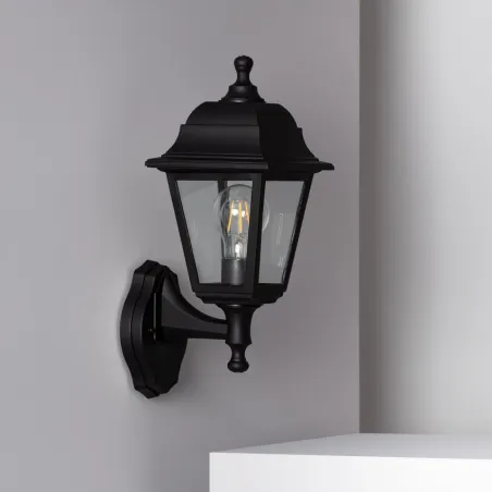 applique-noire-exterieur-culot-e27-ip44220v-lanterne-tete-en-bas