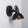 Applique éclairage mural ou de plafond spot patère orientable noir et doré-culot e14