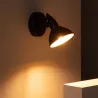 Applique éclairage mural ou de plafond spot patère orientable noir et doré-culot e14