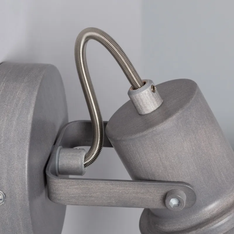 Applique plafonnier éclairage patere orientable gris retro culot e14