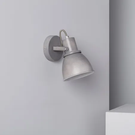 Applique plafonnier éclairage patere orientable gris retro culot e14