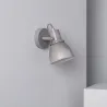 Applique plafonnier éclairage patere orientable gris retro culot e14