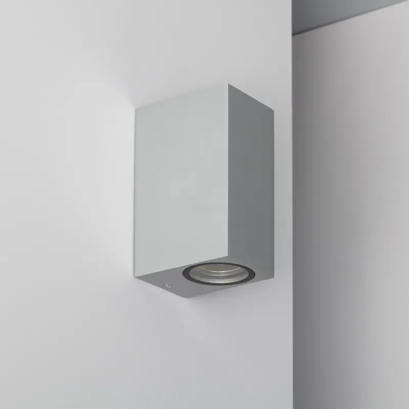Applique murale aluminium ip54 double spot gu10 étanche