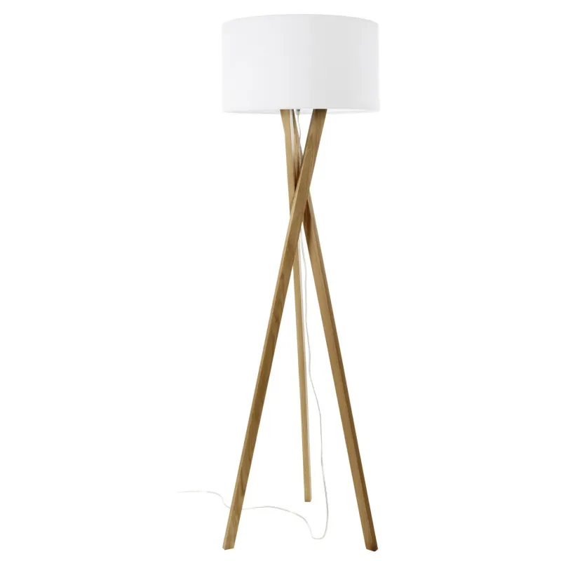 Lampes à poser WOOD E27 60W bois hêtre - Pas cher