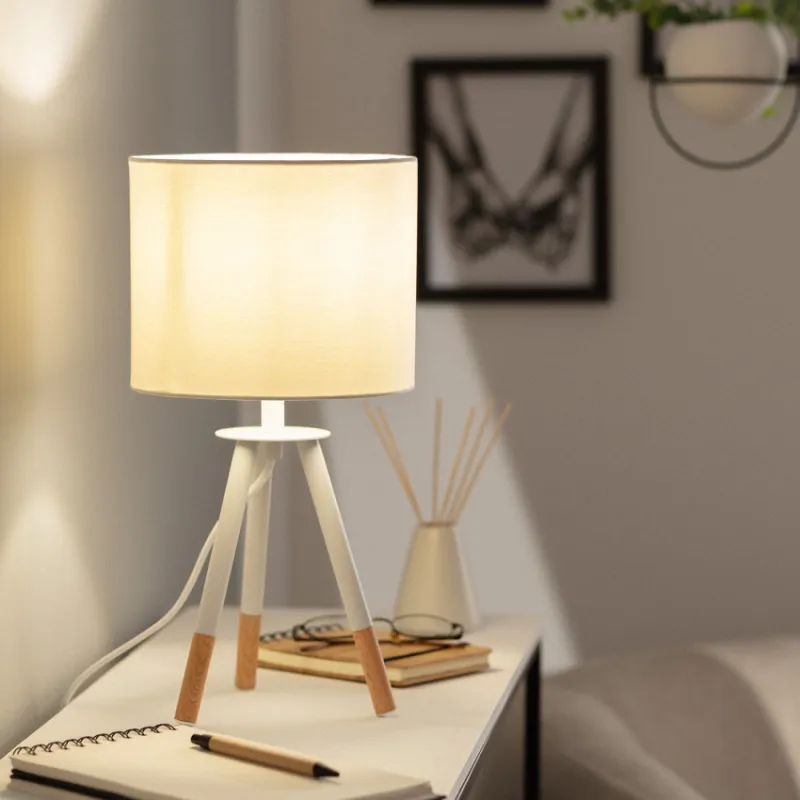lampe-sur-pied-table-aluminium-blanc-abat-jour-blanc-culot-e27