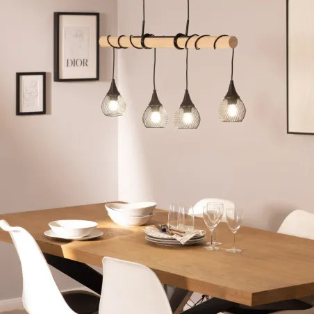 suspension-noire-et-bois-4-grille-vintage-lustre-plafonnier-culot-ampoule-e27