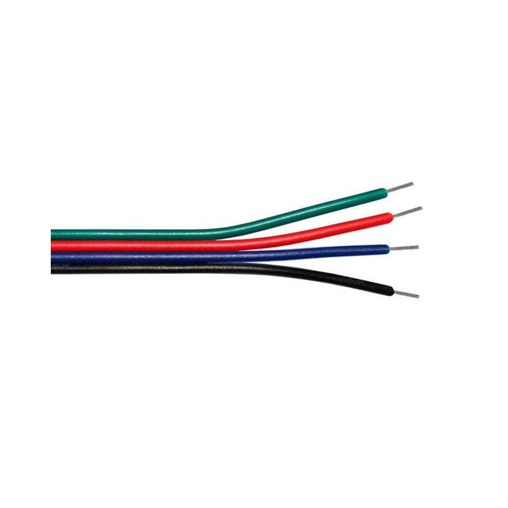 Rouleau 100m Cable électrique 4x0.5mm2 pour ruban led strip 12v ou 24v rgb
