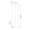 Suspension ZANE 3  gris