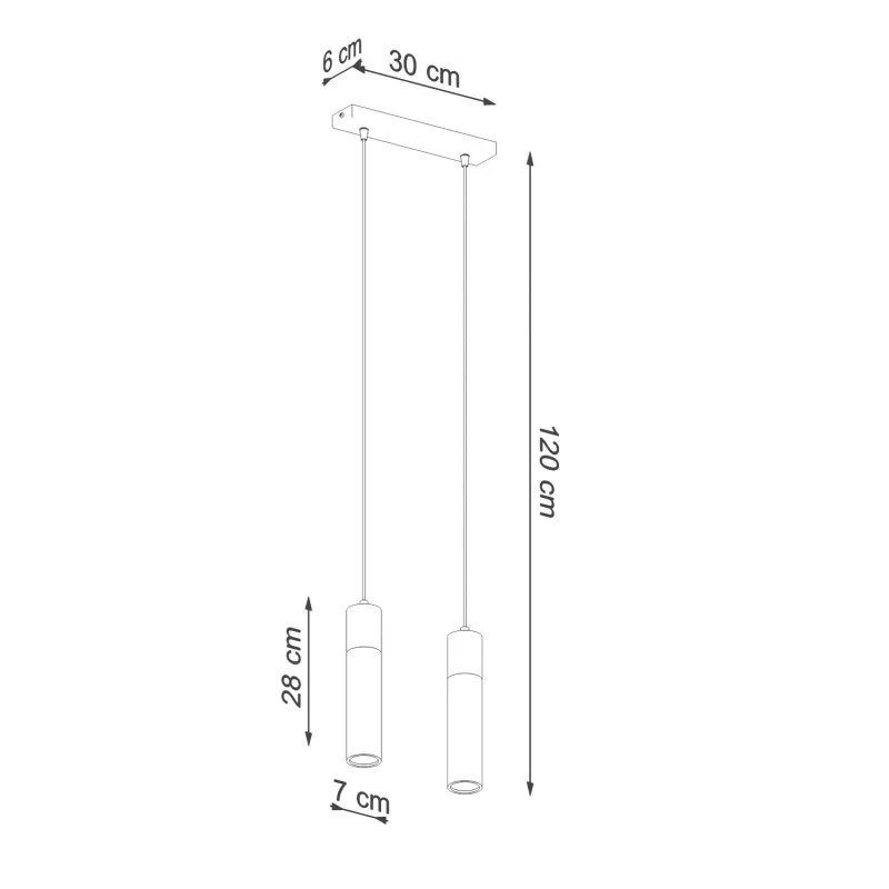 Suspension ZANE 2  gris