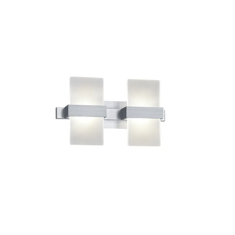 TRIO Applique intérieur aluminium balayé et blanc PLATON - Pas cher