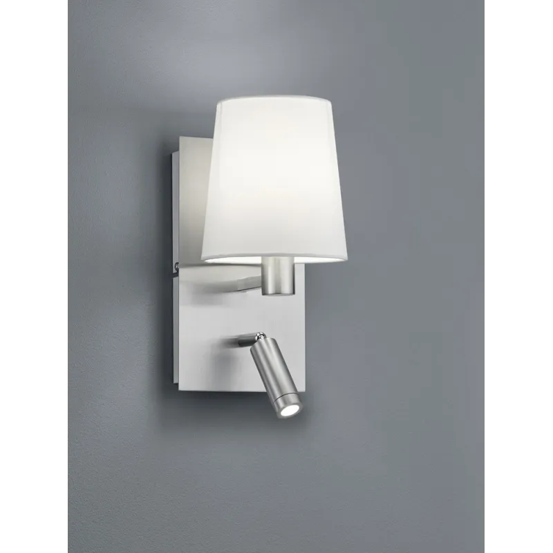 TRIO Applique intérieur nickel mat et blanc MARRIOT - Pas cher