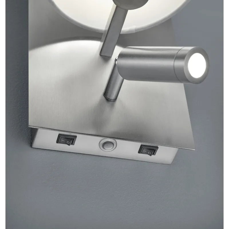TRIO Applique intérieur nickel mat et blanc MARRIOT - Pas cher