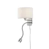 TRIO Applique intérieur nickel mat et blanc HOTEL - Pas cher