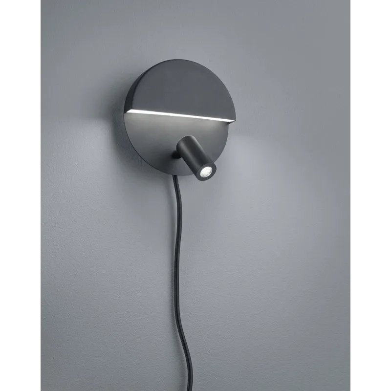 TRIO Applique intérieur noir mat et blanc MARIO - Pas cher