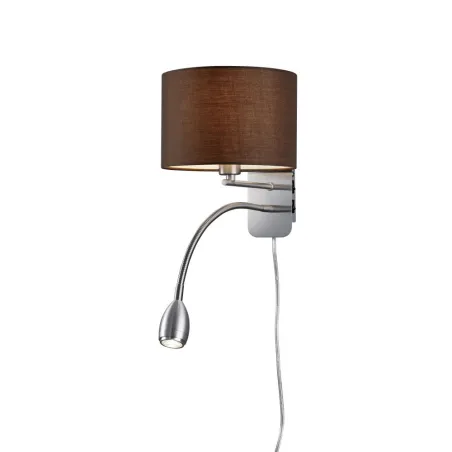 TRIO Applique intérieur nickel mat et brun HOTEL - Pas cher