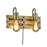 TRIO Applique intérieur nickel antik et couleur bois KHAN - Pas cher