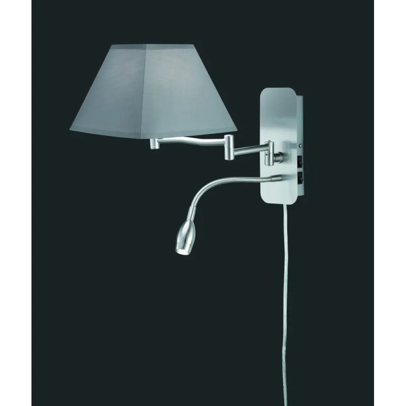 TRIO Applique intérieur nickel mat et gris HOTEL - Pas cher