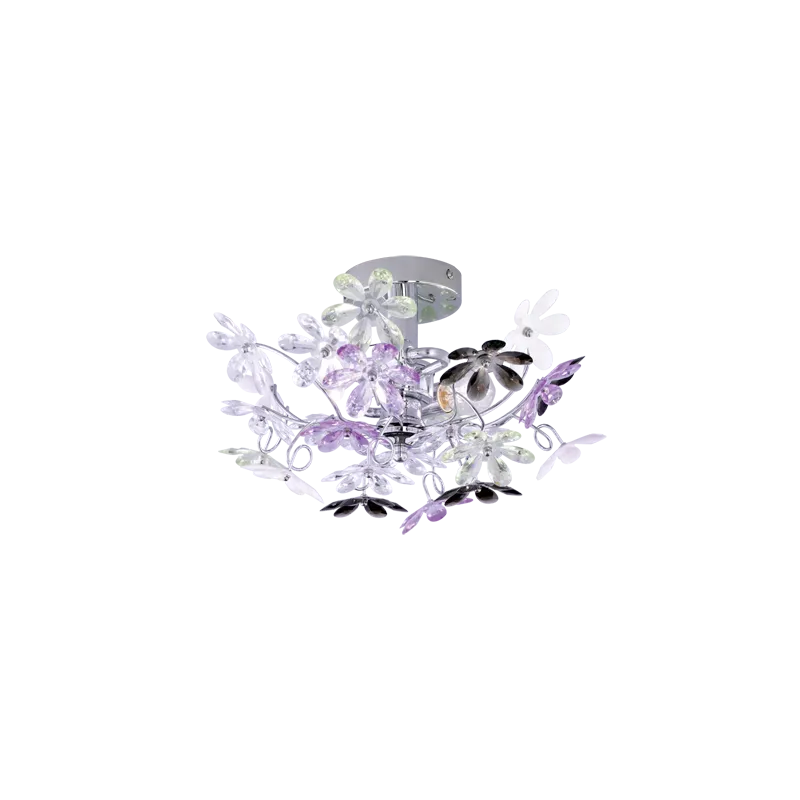 TRIO Applique intérieur chrome et multicouleur FLOWER - Pas cher