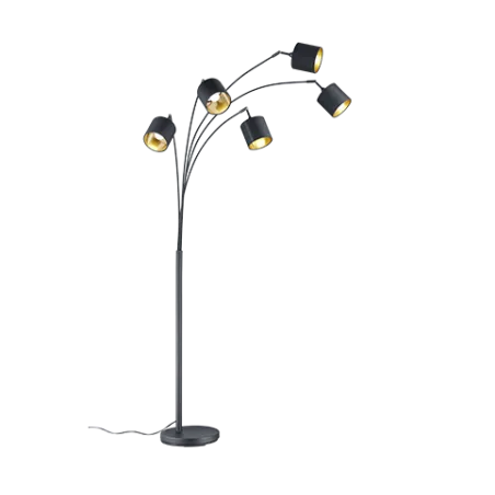 TRIO Lampadaire intérieur noir mat TOMMY - Pas cher