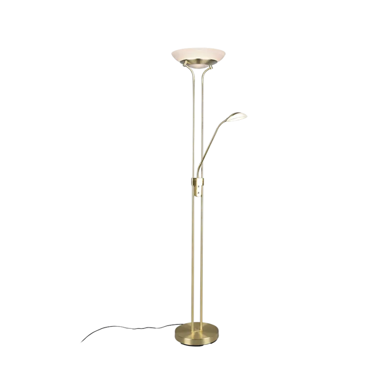 TRIO Lampadaire intérieur laiton mat et albâtre ORSON - Pas cher