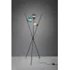 TRIO Lampadaire intérieur noir mat et ambre LANCE - Pas cher