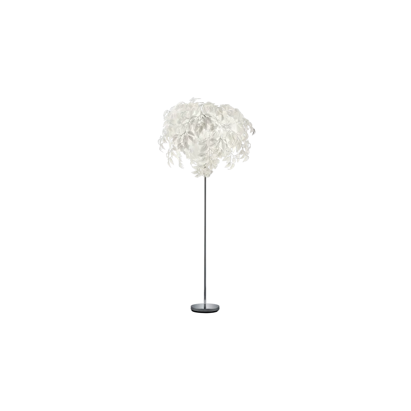 TRIO Lampadaire intérieur chrome et blanc LEAVY - Pas cher