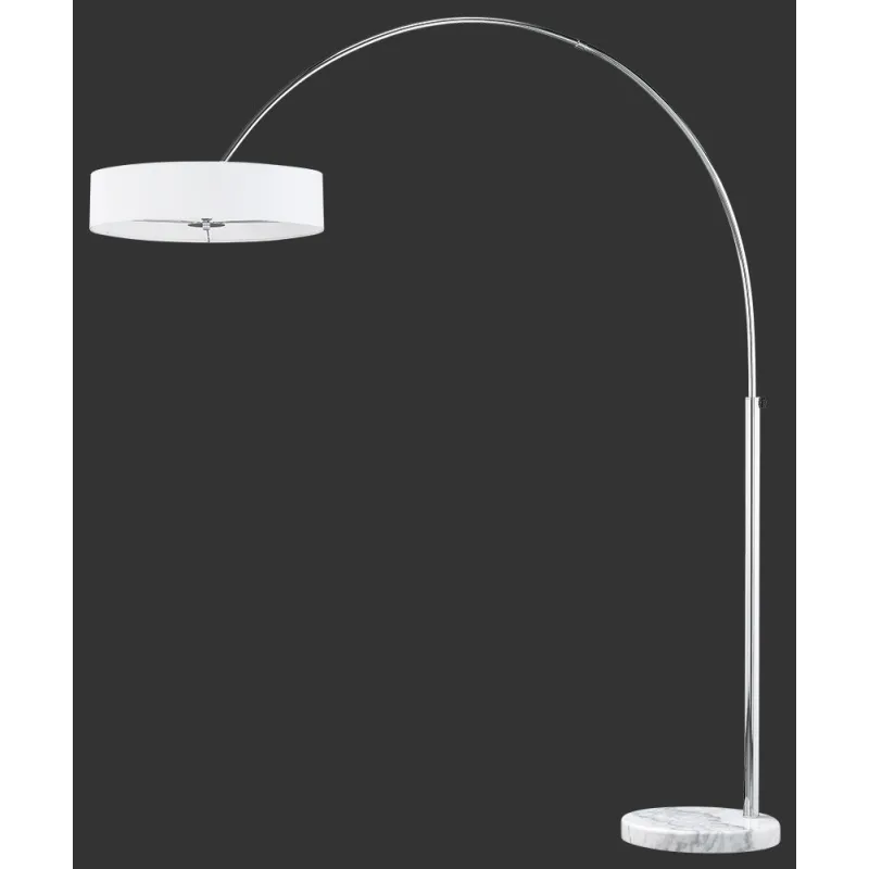 TRIO Lampadaire intérieur chrome et blanc PEREZ - Pas cher