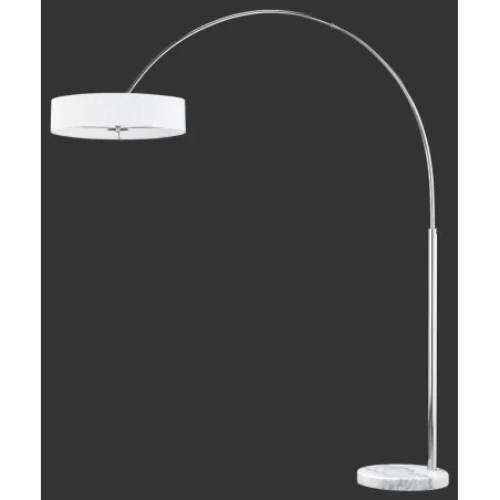 TRIO Lampadaire intérieur chrome et blanc PEREZ - Pas cher