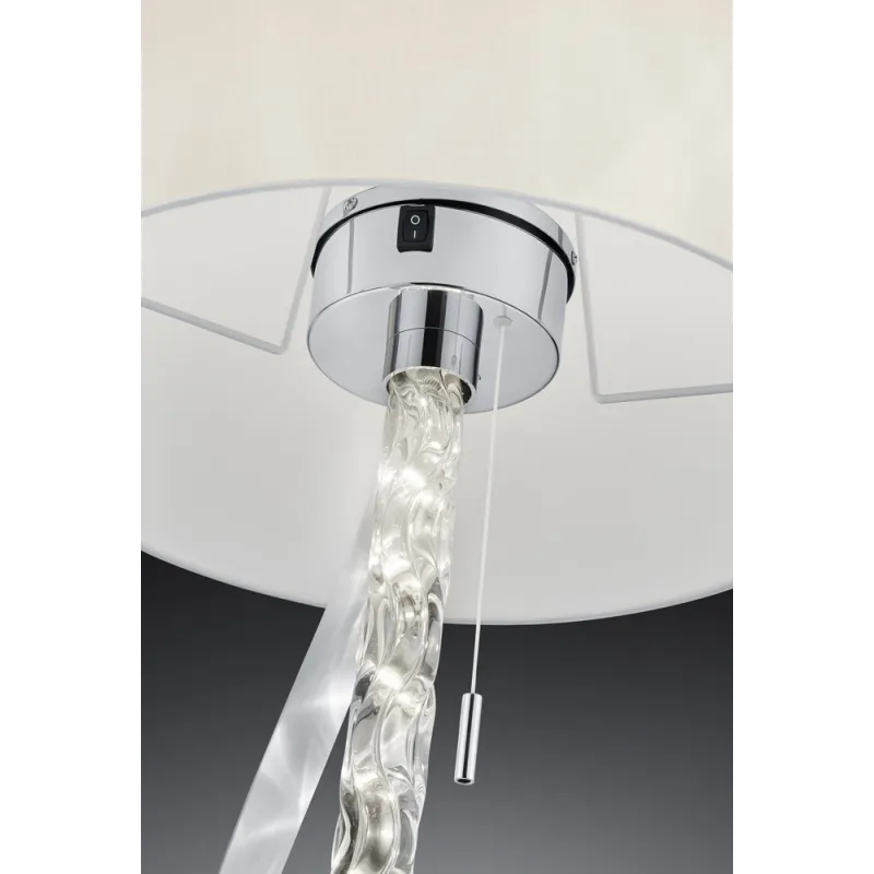 TRIO Lampadaire intérieur chrome et blanc CANNES II - Pas cher
