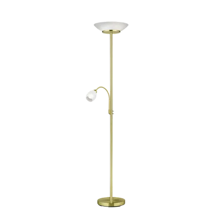 TRIO Lampadaire intérieur laiton mat et blanc GERRY - Pas cher