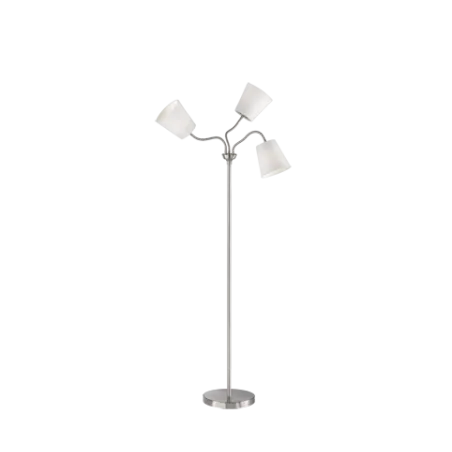 TRIO Lampadaire intérieur nickel mat et blanc WINDU - Pas cher