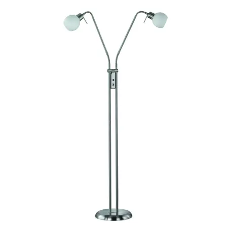 TRIO Lampadaire intérieur nickel mat et blanc FREDDY - Pas cher
