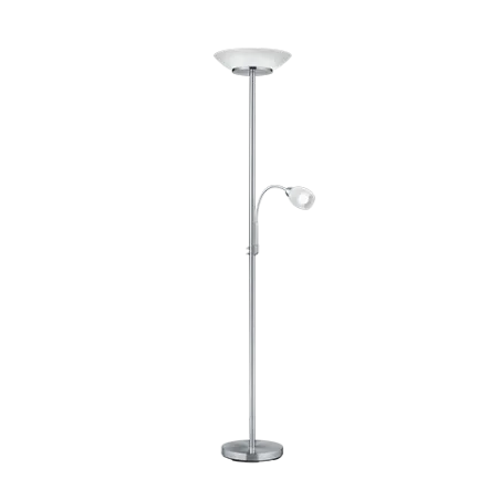 TRIO Lampadaire intérieur nickel mat et blanc GERRY - Pas cher