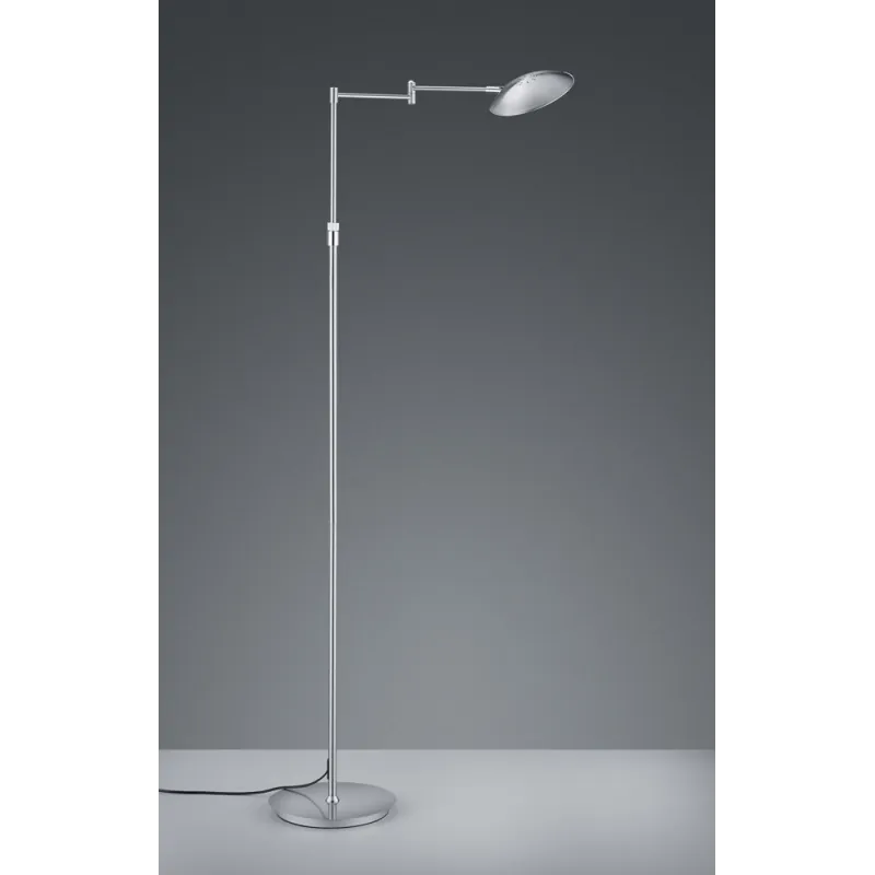 TRIO Lampadaire intérieur nickel mat et blanc CALCIO - Pas cher