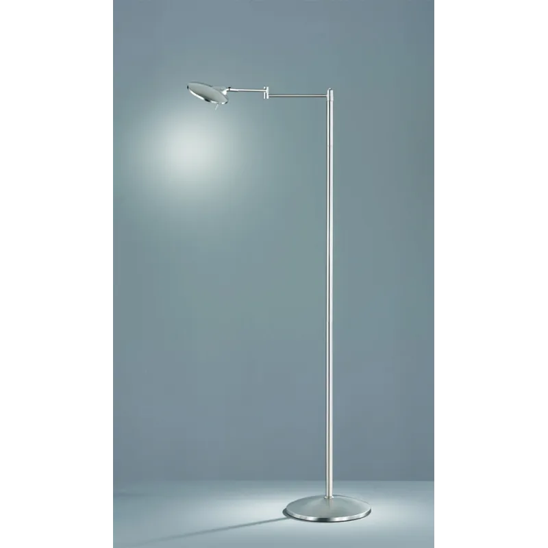 TRIO Lampadaire intérieur nickel mat et blanc KAZAN - Pas cher