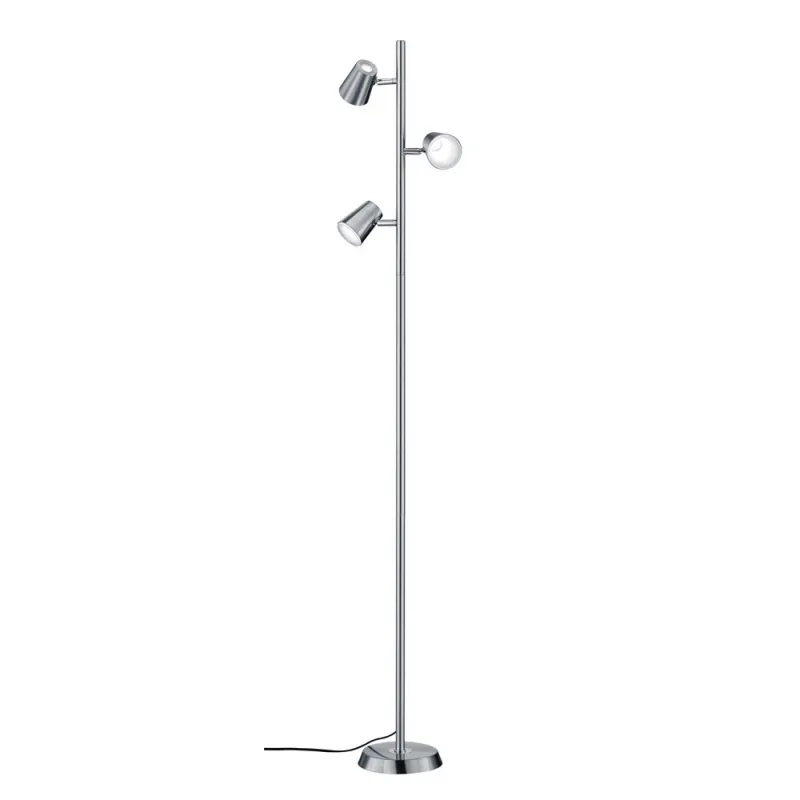TRIO Lampadaire intérieur nickel mat et blanc NARCOS - Pas cher