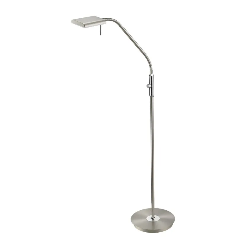 TRIO Lampadaire intérieur nickel mat et blanc BERGAMO - Pas cher