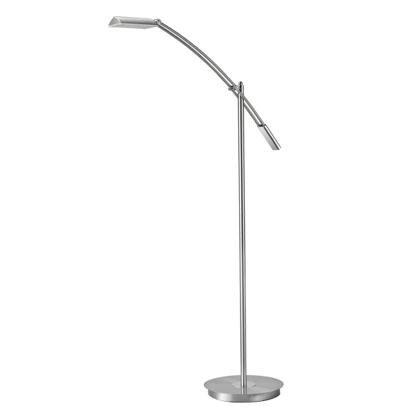 TRIO Lampadaire intérieur nickel mat et blanc VERONA - Pas cher